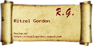 Ritzel Gordon névjegykártya